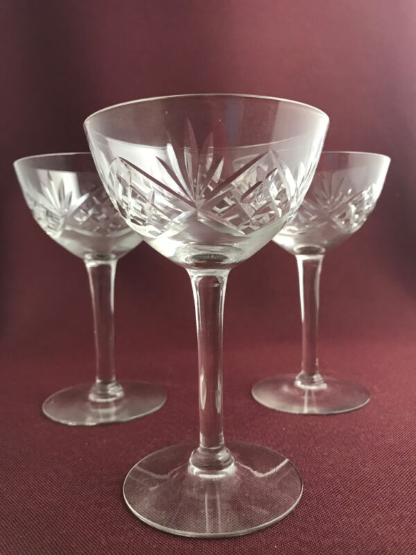 Orrefors - Helga - 3 st Champagne Coupe glas - design Fritz Kallenberg