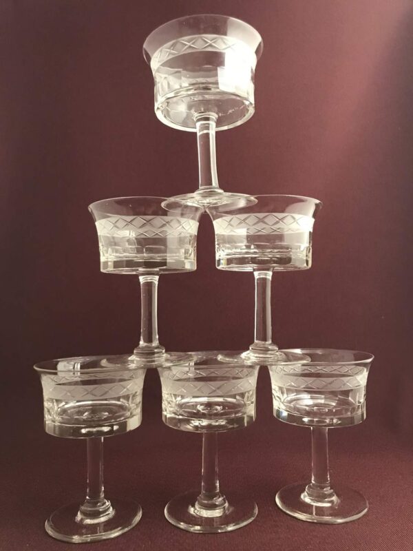 Orrefors - Soliden - 6 st Coupe / champageglas Design 1800 talet