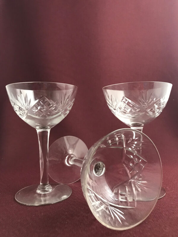 Orrefors - Helga - 3 st Champagne Coupe glas - design Fritz Kallenberg