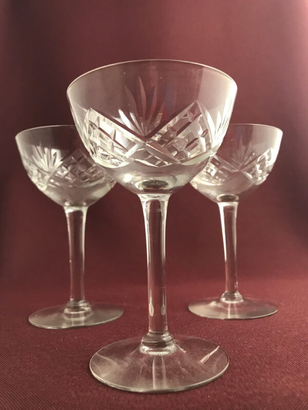 Orrefors - Helga - 3 st Champagne Coupe glas - design Fritz Kallenberg