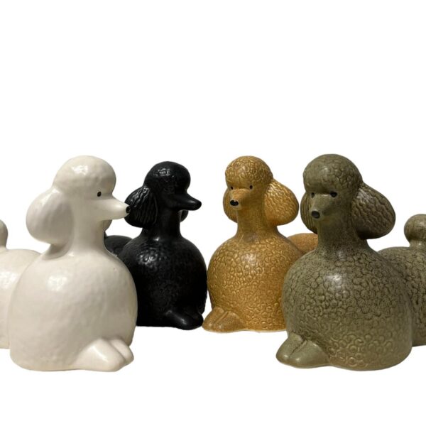 Gustavsberg- Figurin - Kennel - 4 st Pudlar / Poodle design Lisa Larson