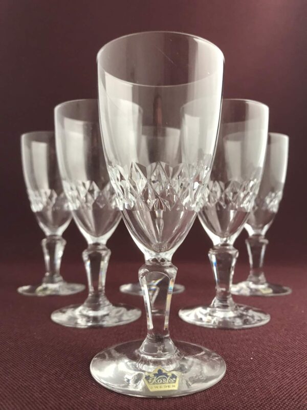 Kosta boda - Cecil 6 st Vitvins glas Design Fritz Kallenberg