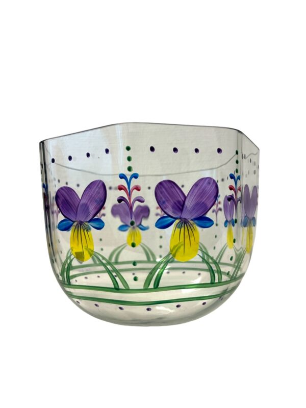 Orrefors - Viol - stor skål med lila blommor Design Eva Englund