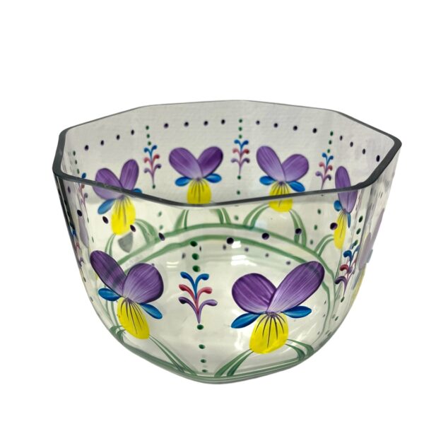 Orrefors - Viol - stor skål med lila blommor Design Eva Englund