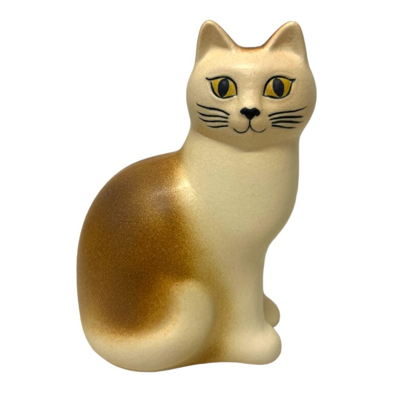 Gustavsberg - Katten Måns Brun Katt med Vit svans - Midi design Lisa Larson