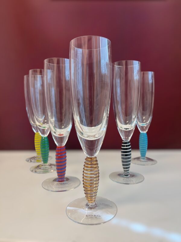 Kosta Boda - Epoque 6 Champagne glas Turkos Design Anna Ehrner