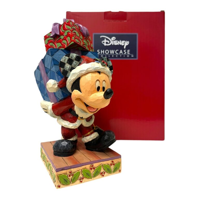 Disney - Figurin - Musse Pigg bär julklappar . H: 22,5 cm. Design Jim Shore