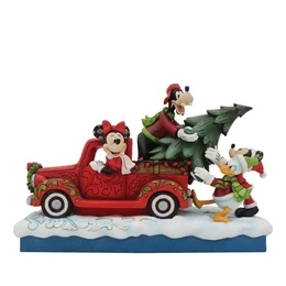 Disney - Figurin - Fab 4 with red truck and tree H: 16 cm. Design Jim Shore