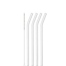 Knik Sugrör Glas 23cm 4-pack inkl Borste