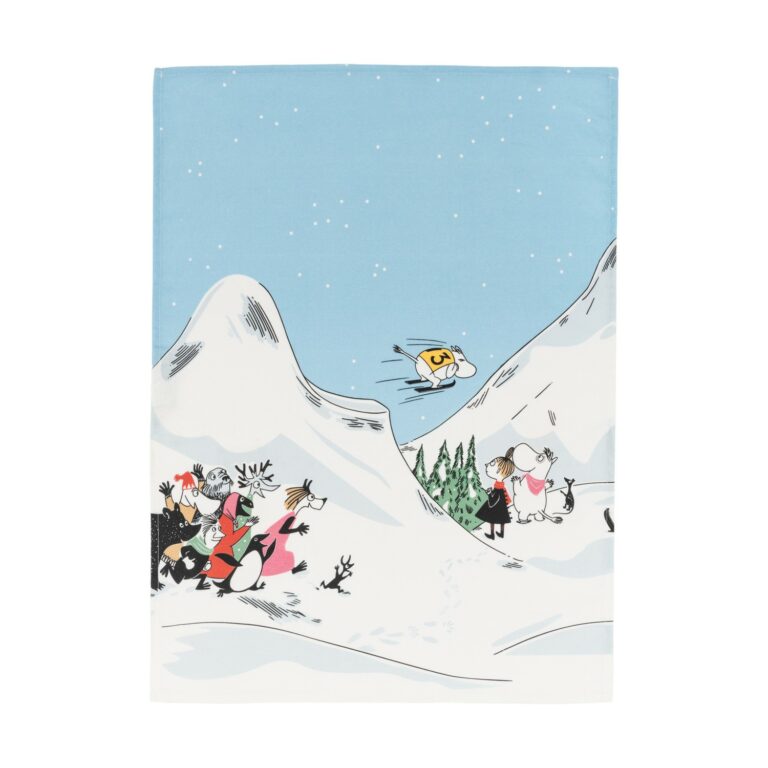 Arabia - Mumin / Moomin Kökshandduk Backhoppning Vinter 2024 Design Tove Jansson