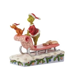 Disney - Figurin - Grinch & Max on Sleigh Figurine H 17 cm. Design Jim Shore