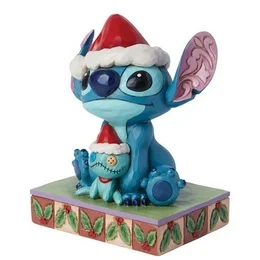 Disney - Figurin - Tomte Stitch & Scrump God jul Design Jim Shore