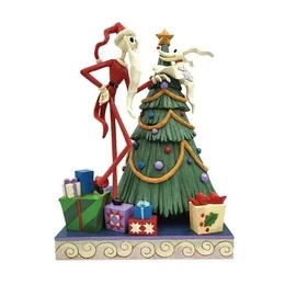 Disney - Figurin - Santa Jack with Zero by Tree. H: 25 cm. Design Jim Shore