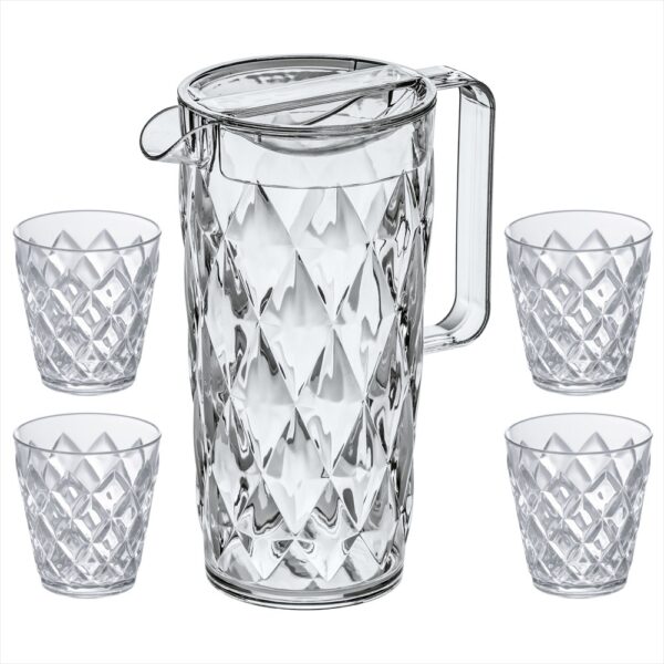 Crystal Set Karaff inkl 4 Glas Crystal Clear