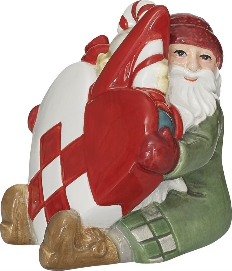 Cult Design - Porslin tomte - Julhjärta Harald 6x7x7cm