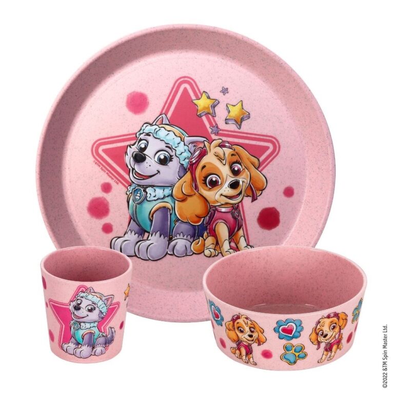 Connect Paw Patrol Barnservis 3 delar Tallrik/Skål/Mugg Rosa